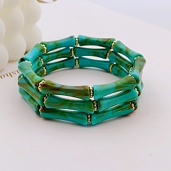 Светлый Морско-зеленый Браслеты из акрила и бамбука для женщин, светло-зеленый, внутренний диаметр: 2-1/4 дюйм (5.8 см)