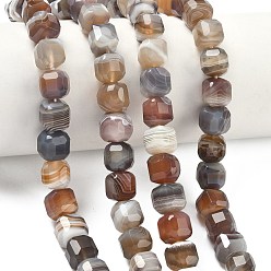 (946FM) Цитрин матовый с зеленой подкладкой Природные Ботсвана агат бисер нитей, граненый стол, вырезанный куб, 8.5~9.8x8.5~9.8x8.5~9.8 мм, отверстие : 0.8~1.2 мм, около 45~46 шт / нитка, 14.96~15.47 дюйм (38~39.3 см)