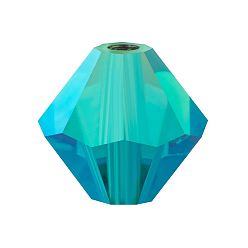 60230 20000 Blue Zircon AB 2x Хрустальные бусины preciosa®, чешский хрусталь, биконус(451 69 302 рондель), 60230 20000 голубой циркон ab 2x, 4 мм, отверстие : 0.8 мм