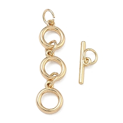 Золотой Латуни Переключить застежками, долговечный, стойки покрытие, Кольцевая форма, золотые, Кольцо: 36.5x8.5x1.8 mm, бар: 4x14.5x1.5 mm