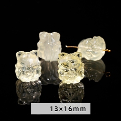 Лиса Натуральные бусины из лимонного кварца (нагретые)., резные бусины, лиса, 16x13 мм