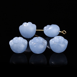 Paw Print Резные бусины из натурального ангелита, отпечаток лапы, 12.5x13.5 мм