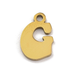Letter G 201 прелести нержавеющей стали, лазерная резка, буквенное очарование, Буква G, 10.5x7x1 мм, отверстие : 1.2 мм