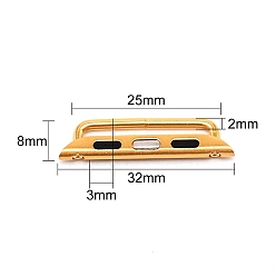 Золотой 316 разъем ремешка из нержавеющей стали для iwatch, золотые, 8x32x3 мм, внутренний диаметр: 20 мм