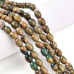 Природный Драгоценный Камень Нити бусин из натурального камня вердит, рис, 7~8.5x6~6.5 мм, отверстие : 0.8 мм, около 46~48 шт / нитка, 14.96~15.35 дюйм (38~39 см)