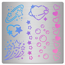Сердце Трафареты для штампов из нержавеющей стали, для diy scrapbooking / фотоальбом, декоративная тисняющая бумажная карточка, матовый цвет нержавеющей стали, сердце, 160x160x0.5 мм