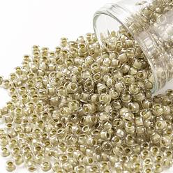 (1073) AntiqueWhite Lined Crystal Luster Toho runde Rocailles, japanische Rocailles, (1073) Antiquewhite ausgekleideter Kristallglanz, 8/0, 3 mm, Bohrung: 1 mm, über 222pcs / Flasche, 10 g / Flasche