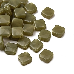 Темно-оливково-зеленый Непрозрачные акриловые бусины, ромб, темно-оливковый зеленый, 13x13.5x5 мм, отверстие : 2 мм