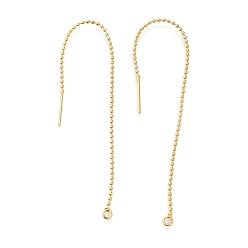 Настоящее золото 18K Покрытие стойки латунная проволока для ушей, без кадмия и без свинца, долговечный, реальный 18 k позолоченный, 111x3x1 мм, отверстие : 1.8 мм, штифты : 0.6 мм