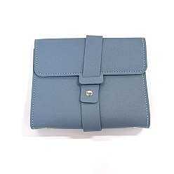 Шифер Серый Сумки для хранения сережек из искусственной кожи, Портативная сумка-органайзер для сережек для путешествий, прямоугольные, шифер серый, 16.3x14.2x3.3 см, отверстие : 1.5 мм