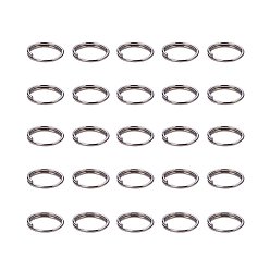 Нержавеющая Сталь Цвет Сплит-кольца из нержавеющей стали, кольца с двойной петлей, цвет нержавеющей стали, 7x0.6 мм, около 5.8 мм внутренним диаметром, 215 шт / 20 г