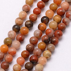Natural Gemstone Natural Orange River Stone Bead Strands, Round, 3~3.5mm, Hole: 0.7mm, about 115~125pcs/strand, 16 inch