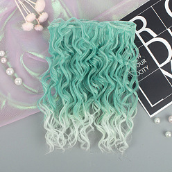 Medium Aquamarine High Temperature Fiber Long Instant Noodle Curly Hairstyle Doll Wig Hair, for DIY Girl BJD Makings Accessories, Medium Aquamarine, 150mm