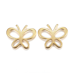 Golden 304 Stainless Steel Filigree Links, Butterfly, Golden, 31.5x38x2mm, Hole: 10x4.5mm/14.5x9mm