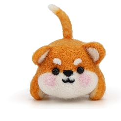 Сэнди Коричневый Комплект для валяния с инструкциями, 4 иглы для валяния шт., шерсть, 1 пена для валяния из ПК, наборы для валяния кошек и собак для начинающих, песчаный коричневый, 135x90x55 мм