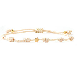 Античный Белый Разноцветный плетеный браслет в форме звезды, стильный аксессуар унисекс, универсальное украшение, модный дизайн.