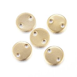Золотой Ионное покрытие (ip) 304 соединители звеньев из нержавеющей стали, плоско-круглые, золотые, 6x0.8 мм, отверстие : 1 мм