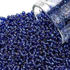 (2206C) Silver Lined Starry Night Blue TOHO Round Seed Beads, Japanese Seed Beads, (2206C) Silver Lined Starry Night Blue, 11/0, 2.2mm, Hole: 0.8mm, about 1110pcs/bottle, 10g/bottle