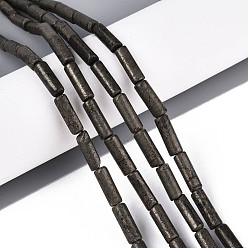 Пирит Природного пирита бисер нитей, колонка, 5~13x4 мм, отверстие : 1 мм, около 29~30 шт / нитка, 14.96~15.16'' (38~38.5 см)