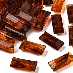 Rectangle Прозрачные акриловые бусины, имитировать янтарные бусы, прямоугольные, 34x15x12 мм, отверстие : 2 мм, Около 100 шт / 500 г