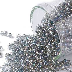 (176) Transparent AB Black Diamond Круглые бусины toho, японский бисер, (176) прозрачный ab черный алмаз, 11/0, 2.2 мм, отверстие : 0.8 мм, Около 50000 шт / фунт