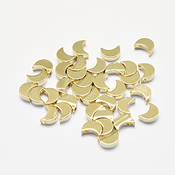 Real 18K Gold Plated Long-Lasting Plated Brass Charms, Real 18K Gold Plated, Nickel Free, Moon, 7x5.5x2.5mm, Hole: 1.5mm