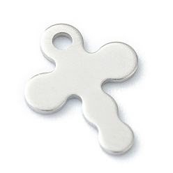 Stainless Steel Color Non-Tarnish 304 Stainless Steel Tiny Cross Charms, Laser Cut, Stainless Steel Color, 11x8.5x0.6mm, Hole: 1.2mm