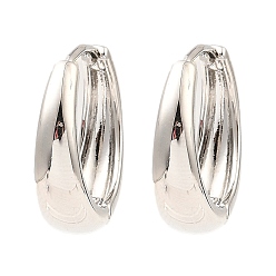 Платина Латунные серьги обруча, кольцо, платина, 19x19.5x6 мм