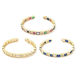 (52) Непрозрачная лаванда Кубический цирконий геометрическая открытая манжета браслет, настоящие позолоченные украшения из латуни для женщин, без кадмия, без никеля и без свинца, разноцветные, внутренний диаметр: 18 дюйм (2-3/8 см)