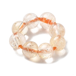 Цитрин Нагретые бусины из натурального цитрина, круглые, класс 5, 4 мм