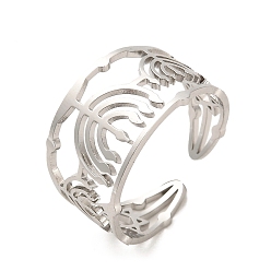 Stainless Steel Color Non-Tarnish 304 Stainless Steel Open Cuff Rings, Stainless Steel Color, Inner Diameter: 18.2mm