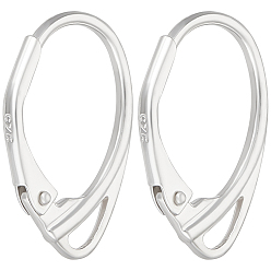 Серебро 1 пара 925 сережек с защелкой из стерлингового серебра, с петлями, серебряные, 17x11x1.5 мм, отверстие : 1 мм, штифты : 0.8 мм