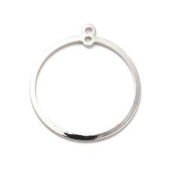 Платина Подвески из латуни с покрытием для стойки, долговечный, кольцевые звенья, платина, 28x25x1 мм, отверстие : 1.4 мм