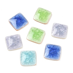 Mixed Color Handmade Porcelain Cabochons, Square, Mixed Color, 13.5x13.5x3.5~4mm
