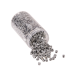 Античное Серебрянное Покрытие Акриловые бусины, кубические, cmешанные буквы, античной посеребренные, античной посеребренные, 6x6x6 мм, отверстие : 3 мм, 1000 шт / коробка