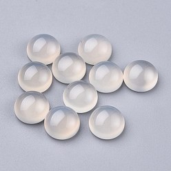 Natural Agate Natural White Agate Cabochons, Half Round, Grade A, 10x4~5mm