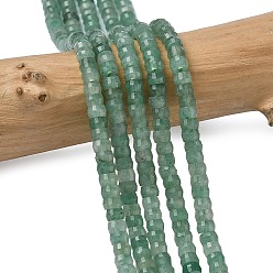 Зеленый Авантюрин Натуральный зеленый авантюрин heishi beads strands, граненые, рондель, 4x2 мм, отверстие : 1 мм, около 161 шт / нитка, 14.76'' (37.5 см)