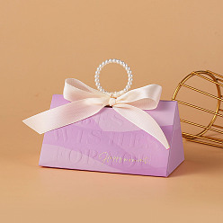 Папайя Оранжевый Свадебное платье в европейском стиле, бумажные подарочные коробки для конфет с лентой, складные ящики для хранения на свадьбу, papayawhip, 7.5x12.7x7.5 см