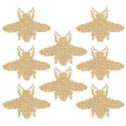 Подсолнух 8шт. Стразы для горячей фиксации пчелы, гладить по аппликациям, аксессуары для костюма, для одежды, , брюки, подсолнечник, 60x80x1 мм