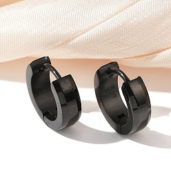Черный 304 серьги-кольца из нержавеющей стали с эффектом полировки, ионное покрытие (ip), чёрные, 13x4 мм