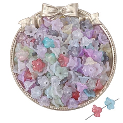 (52) Непрозрачная лаванда 100 шт. акриловые колпачки для бусин, цветок, разноцветные, 12x7 мм, отверстие : 1.5 мм