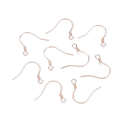 Розовое Золото 925 стерлингового серебра серьги крюков, провод уха, розовое золото , 14.5 мм, отверстие : 1.6 мм, штифты : 0.6 мм