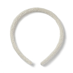 Floral White Plastic Headbands, with Wool Yarn Wrapped, Hair Decorate Accessories, Floral White, 12mm, Inner Diameter: 111mm