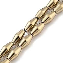 Couleur Mélangete Brins de perles d'hématite non magnétiques synthétiques galvanisées, Toupie, couleur mixte, 6.2~6.5x12~12.5mm, Trou: 1.4mm, Environ 33 pcs/chapelet, 16.89'' (42.9 cm)