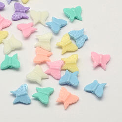 Mixed Color Opaque Acrylic Beads, Butterfly, Mixed Color, 13x15x5mm, Hole: 2mm, about 1150pcs/500g