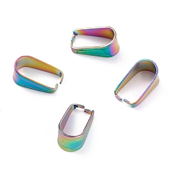 Rainbow Color Ионное покрытие (ip) 304 защелка из нержавеющей стали на дужках, Радуга цветов, 12x7x6 мм, внутренний: 11x6 mm