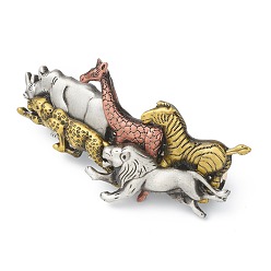 (52) Непрозрачная лаванда Панк винтажные аксессуары для волос, заколка для волос из сплава в тибетском стиле, животное, жирафа, леопард, зебра, лев, носорог, разноцветные, 89x44x22 мм