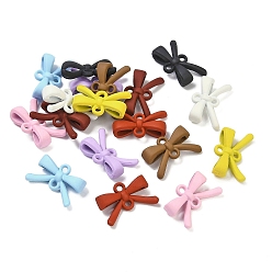 (52) Непрозрачная лаванда Подвески-бантики из сплава, окрашенные распылением, без свинца, без кадмии и без никеля, разноцветные, 9.5x14.5x4.5 мм, отверстие : 1.4 мм