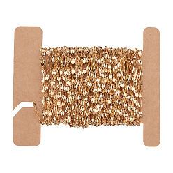 Настоящее золото 18K Цепи из нержавеющей стали, пайки, с катушкой, реальный 18 k позолоченный, 4x2x0.5 мм, около 32.81 футов (10 м) / рулон