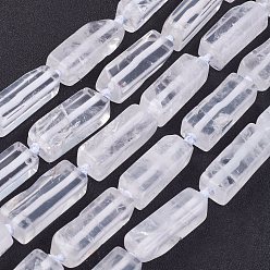 Хрусталь Природных кристаллов кварца бисер нитей, кубоид, 26.5~30x9~10.5x7~8 мм, отверстие : 2 мм, около 13 шт / нитка, 16 дюйм